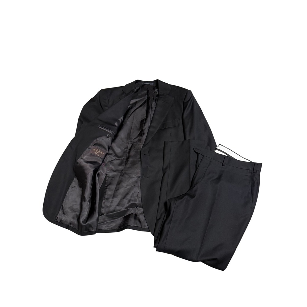 Suitsupply Lazio Black Slim Fit Suit Vitale Barberis Canonico Wool 40R 34x27